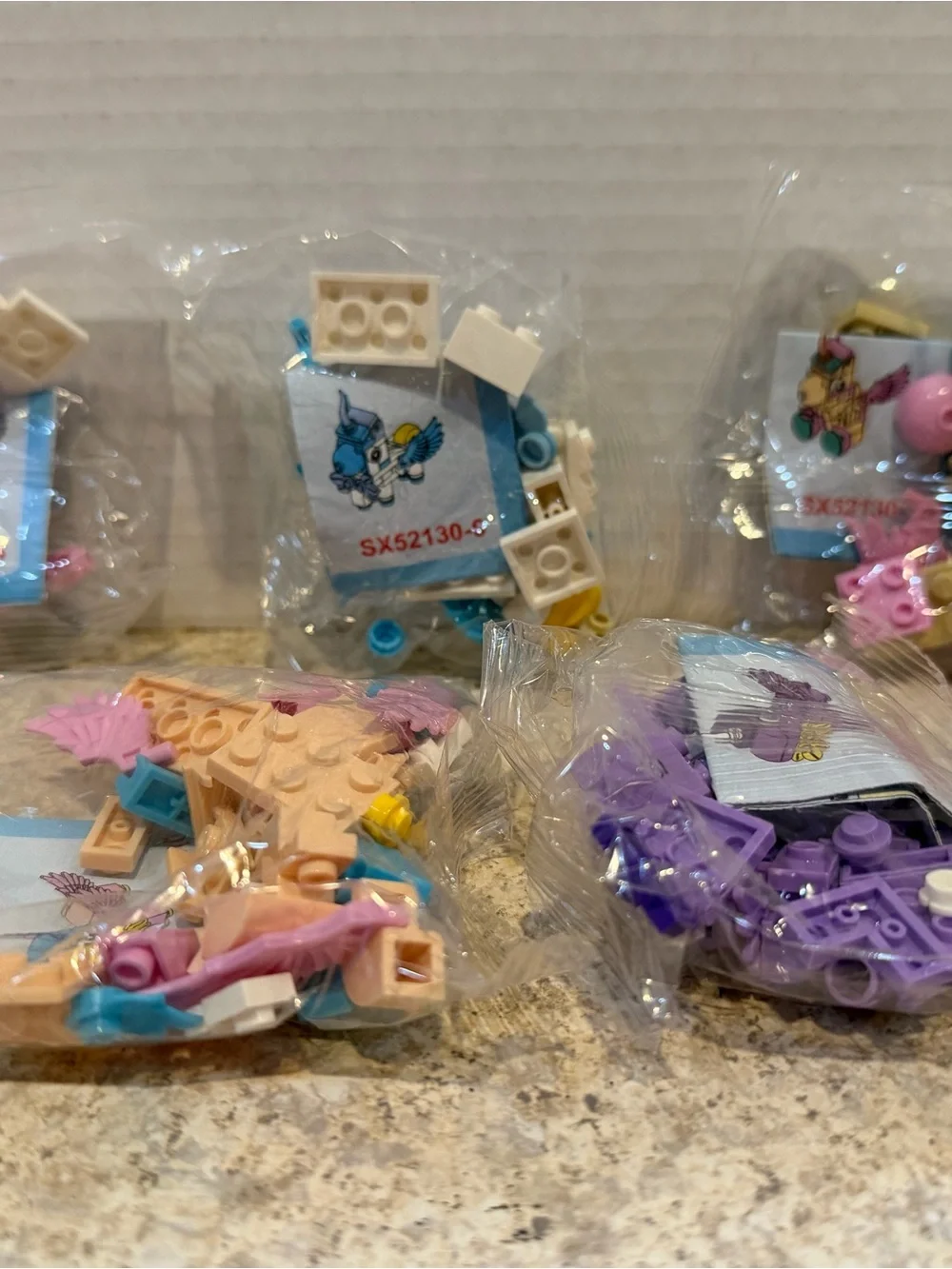 Mini Pastel Building Block Pack - Pink, Purple, Blue, Cream